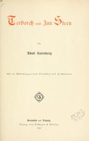 Terborch und Jan Steen by Rosenberg, Adolf