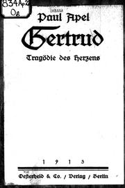 Cover of: Gertrud by von Paul Apel.