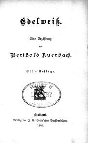 Cover of: Edelweiss by von  Berthold Auerbach.
