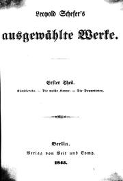 Cover of: Leopold Schefer's ausgewählte werke