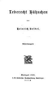Cover of: Erzählende Schriften by Heinrich Seidel.