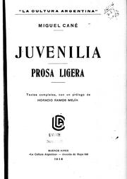 Cover of: Juvenilia ; Prosa Ligera