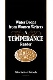 Cover of: Water drops from women writers: a temperance reader