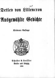 Cover of: Ausgewählte Gedichte