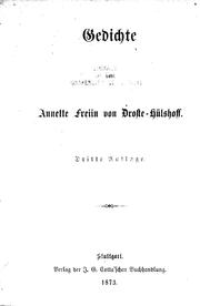 Cover of: Gedichte by von Annette Freiin von Droste- Hülshoff.