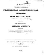 Cover of: De loco Apollinis in Carmine Horatii saeculari