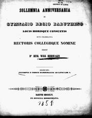 Cover of: Excerpta e codice Bambergensi ad Livii lib. I. by Henr. Wilh. Heerwagen.