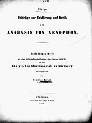 Cover of: Einige Beiträge zur Erklärung und Kritik der Anabasis von Xenophon