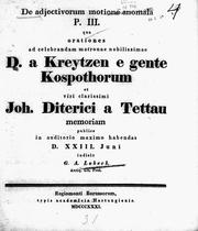 Cover of: De adjectivorum motione anomala