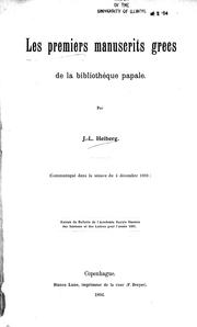 Cover of: Les premiers manuscrits grecs de la bibliothèque papale by Johan Ludvig Heiberg