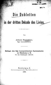 Cover of: Die Dubletten in der dritten Dekade des Livius