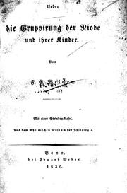 Cover of: Ueber die Gruppirung der Niobe und ihrer Kinder by Friedrich Gottlieb Welcker