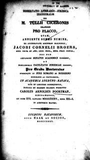 De M. Tullii Ciceronis oratione Pro Flacco by Carolus Arnoldus Poortman