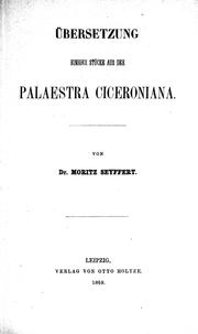 Cover of: Übersetzung einiger Stücke aus der Palaestra Ciceroniana