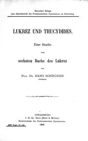 Lukrez und Thucydides by Hans Schröder