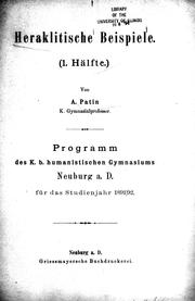 Heraklitische Biespiele by Alois Patin