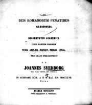 Cover of: De diis Romanorum penatibus