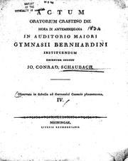 Cover of: Observata quaedam in scholia ad Germanici Caesaris phaenomena, IV by Johann Konrad Schaubach