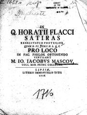 Cover of: In Q. Horatii Flacci satiras exercitatio posterior