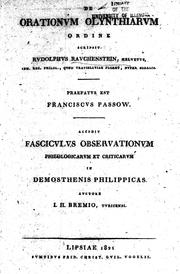 Cover of: De orationvm Olynthiarvm ordine