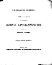 Cover of: Zur Erklärung des Plinius: Antikenkranz zum dreizehnten Berliner Winckelmannsfest