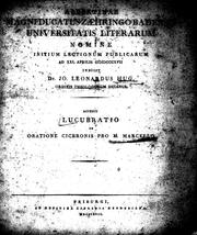 Cover of: Lucubratio de oratione Ciceronis pro M. Marcello