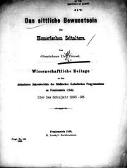 Cover of: Das sittliche Bewusstsein des homerischen Zeitalters