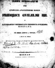 Cover of: [De Stichi Plautinae vetere retractatione] by Friedrich Wilhelm Ritschl