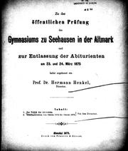 Cover of: Zur Politik des Aristoteles by Hermann Henkel, Hermann Henkel