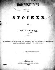 Cover of: Homerstudien der Stoiker