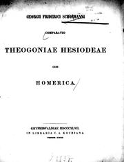 Cover of: Comparatio Theogoniae Hesiodeae cum Homerica