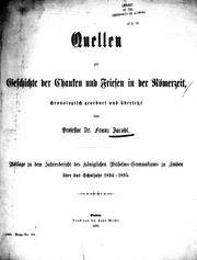 Cover of: Quellen zur Geschichte der Chauken und Friesen in der Römerzeit