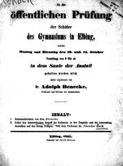 Cover of: Über den Aristotelischen Begriff der Katharsis in der Tragödie und die Anwendung desselben auf den König Oedipus.