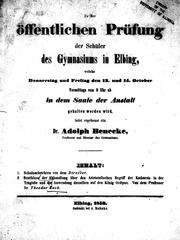 Cover of: Beschluss der Abhandlung über den aristotelischen Begriff der Katharsis in der Tragödie und die Anwendung desselben auf den König Oedipus