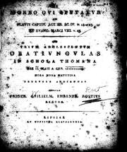 Cover of: De morbo qvi spvtatvr ad Plavti Captiv. act. III, sc. IV, v. 15-23 et Evang. Marci VIII, v. 23
