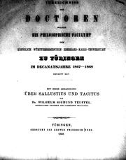 Cover of: Über Sallustius und Tacitus by von Wilhelm Sigmund Teuffel.