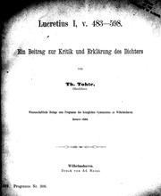 Lucretius I, v. 483-598 by Theodor Tohte