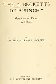 Cover of: The à Becketts of "Punch": memories of father and sons