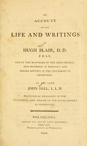 Cover of: An account of the life and writings of Hugh Blair ...