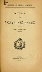 Cover of: Actas das assembleias gerais.