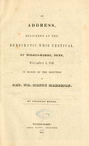 Cover of: address, delivered at the Democratic Whig festival