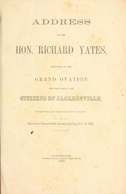 Cover of: Address of the Hon. Richard Yates | Richard Yates