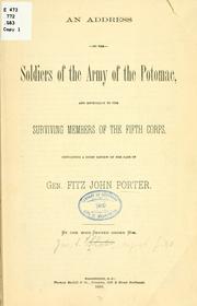 Cover of: address to the soldiers of the Army of the Potomac