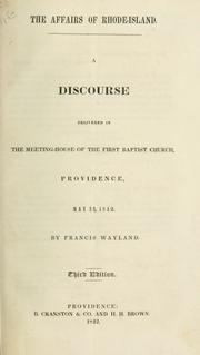 Cover of: The affairs of Rhode-Island