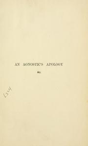 Cover of: An agnostic's apology, and other essays by Sir Leslie Stephen