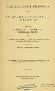 Cover of: Agricultural education in secondary schools