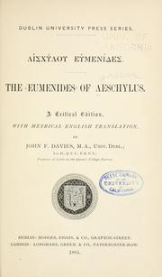 Cover of: Aischylou Eumenides = by Aeschylus