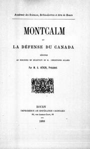 Cover of: Montcalm et la défense du Canada by A. Héron