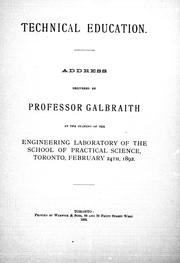 Technical education by John Galbraith