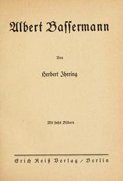 Cover of: Albert Bassermann.